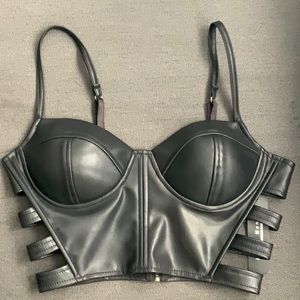 Black Leather Corset
